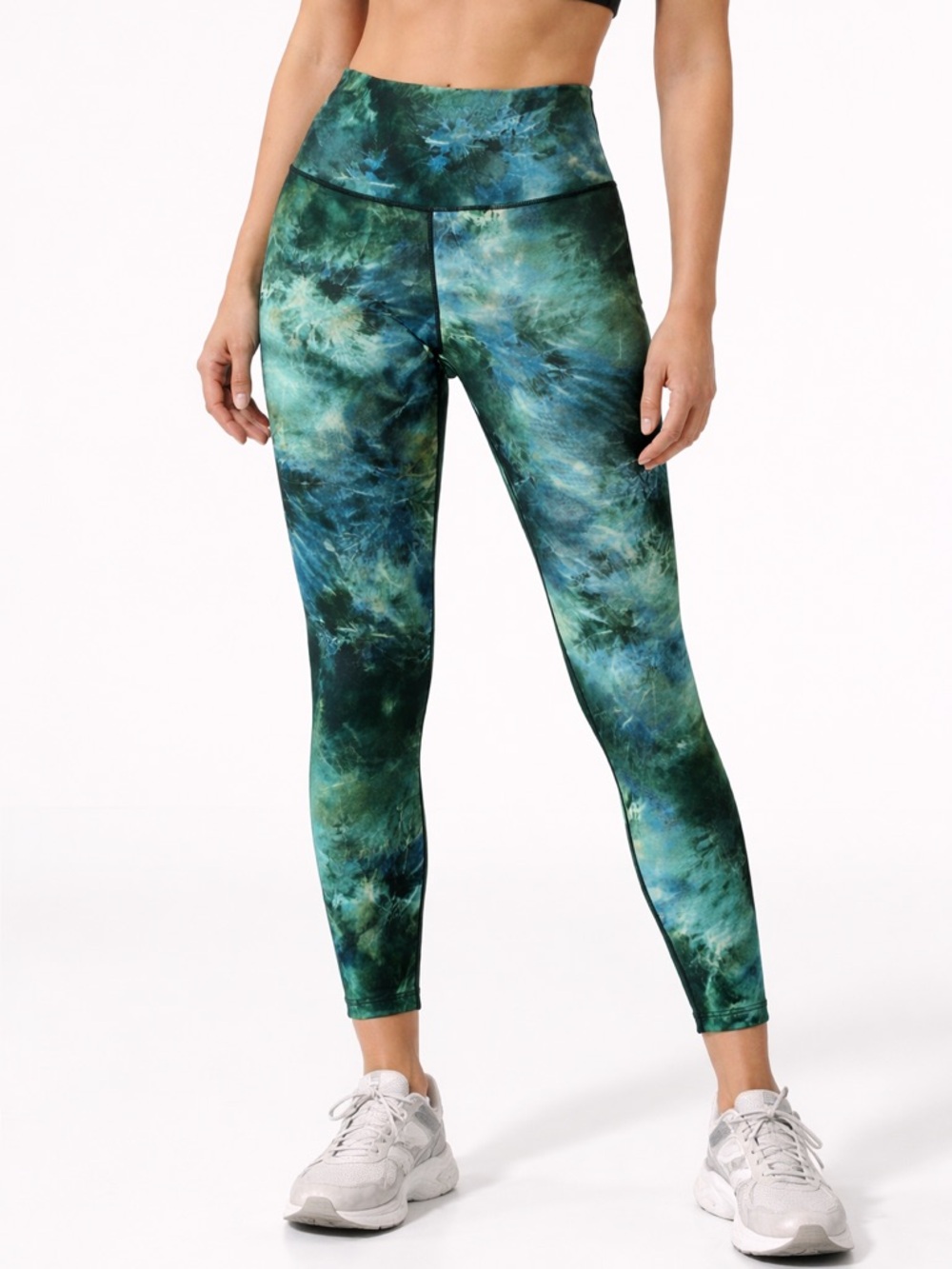 Carbon38 Green Tie Dye High Waist Leggings Ankle Length S